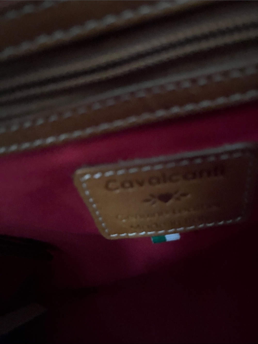 Cream & Tan Leather-Trimmed Woven Satchel - Timeless Everyday Tote - Picture 3 of 3